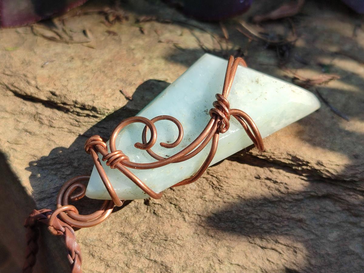 Hand Made Mixed Stone Copper Wire Wrapped Necklaces x 6 From South Africa - Toprock Gemstones and Minerals 