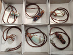 Hand Made Mixed Stone Copper Wire Wrapped Necklaces x 6 From South Africa - Toprock Gemstones and Minerals 