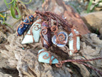 Hand Made Mixed Stone Copper Wire Wrapped Necklaces x 6 From South Africa - Toprock Gemstones and Minerals 