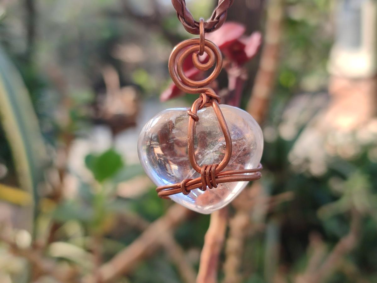 Hand Made Mixed Stone Copper Wire Wrapped Necklaces x 6 From South Africa - Toprock Gemstones and Minerals 