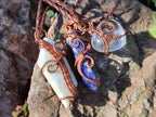 Hand Made Mixed Stone Copper Wire Wrapped Necklaces x 6 From South Africa - Toprock Gemstones and Minerals 