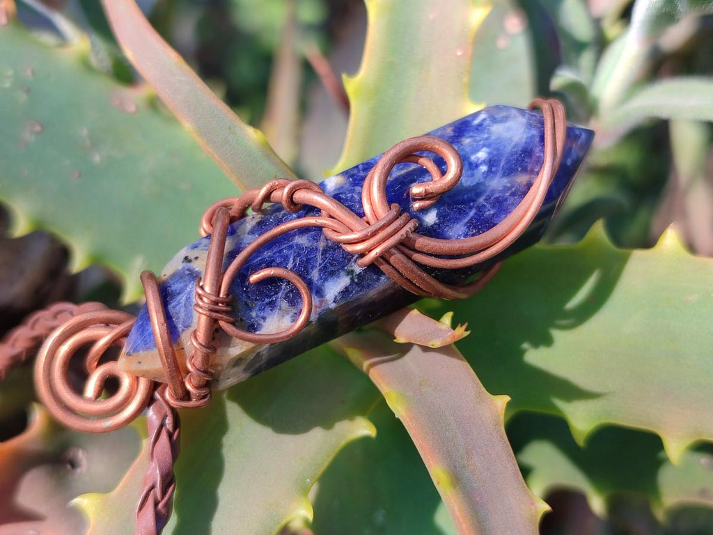Hand Made Mixed Stone Copper Wire Wrapped Necklaces x 6 From South Africa - Toprock Gemstones and Minerals 
