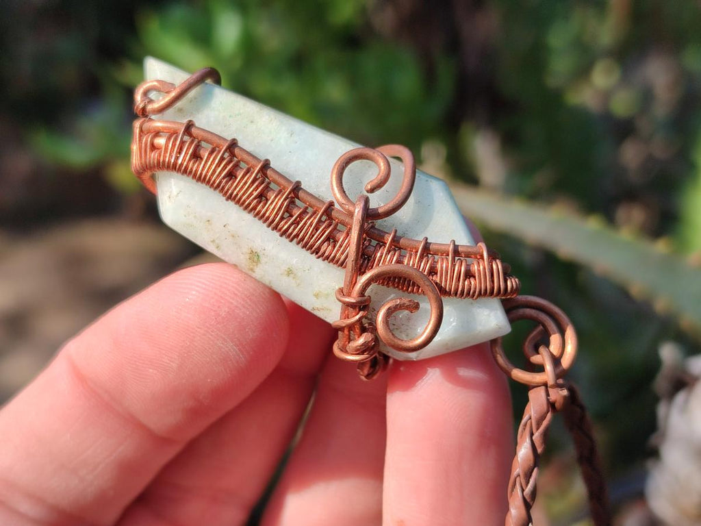 Hand Made Mixed Stone Copper Wire Wrapped Necklaces x 6 From South Africa - Toprock Gemstones and Minerals 