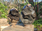 Polished and Natural Septerye Sauvage "Dragons Egg" Geodes x 2 From Mahajanga, Madagascar - Toprock Gemstones and Minerals 
