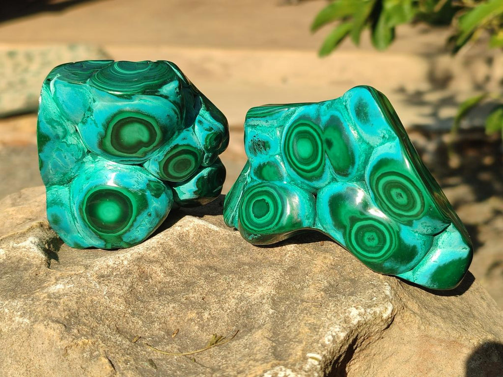 Polished Malacolla Free Forms x 3 From Kulukuluku, Congo - Toprock Gemstones and Minerals 