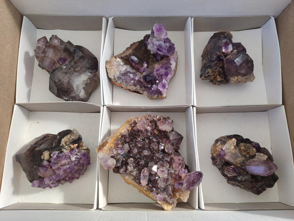 Hand Made Natural Chiredzi Amethyst Conglomerate Specimens x 6 From Chiredzi, Zimbabwe - Toprock Gemstones and Minerals 
