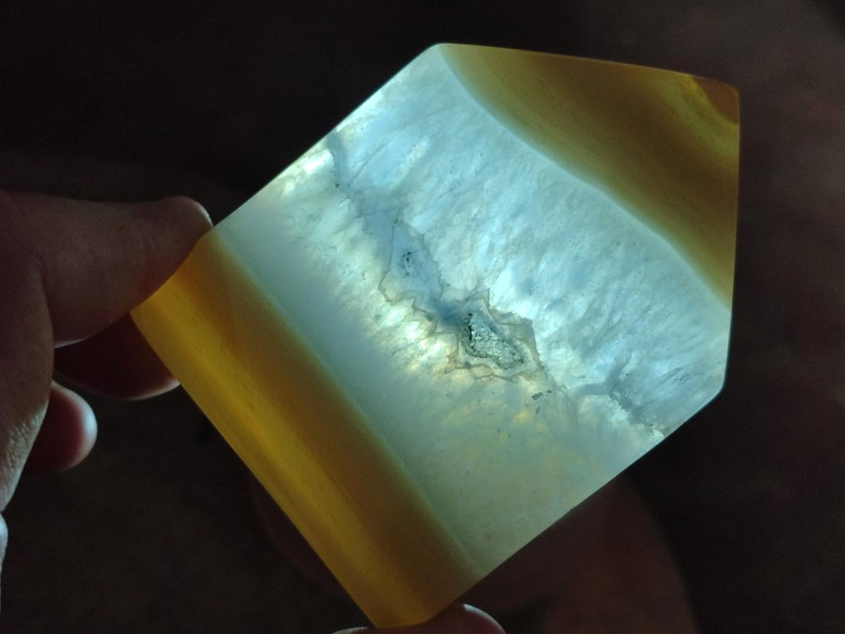 Polished and Natural Banded Agate House Shaped Slices x 6 From Madagascar - Toprock Gemstones and Minerals 