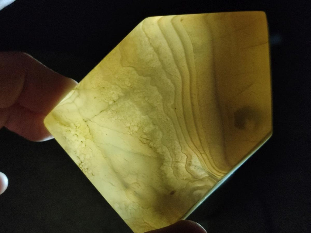 Polished and Natural Banded Agate House Shaped Slices x 6 From Madagascar - Toprock Gemstones and Minerals 