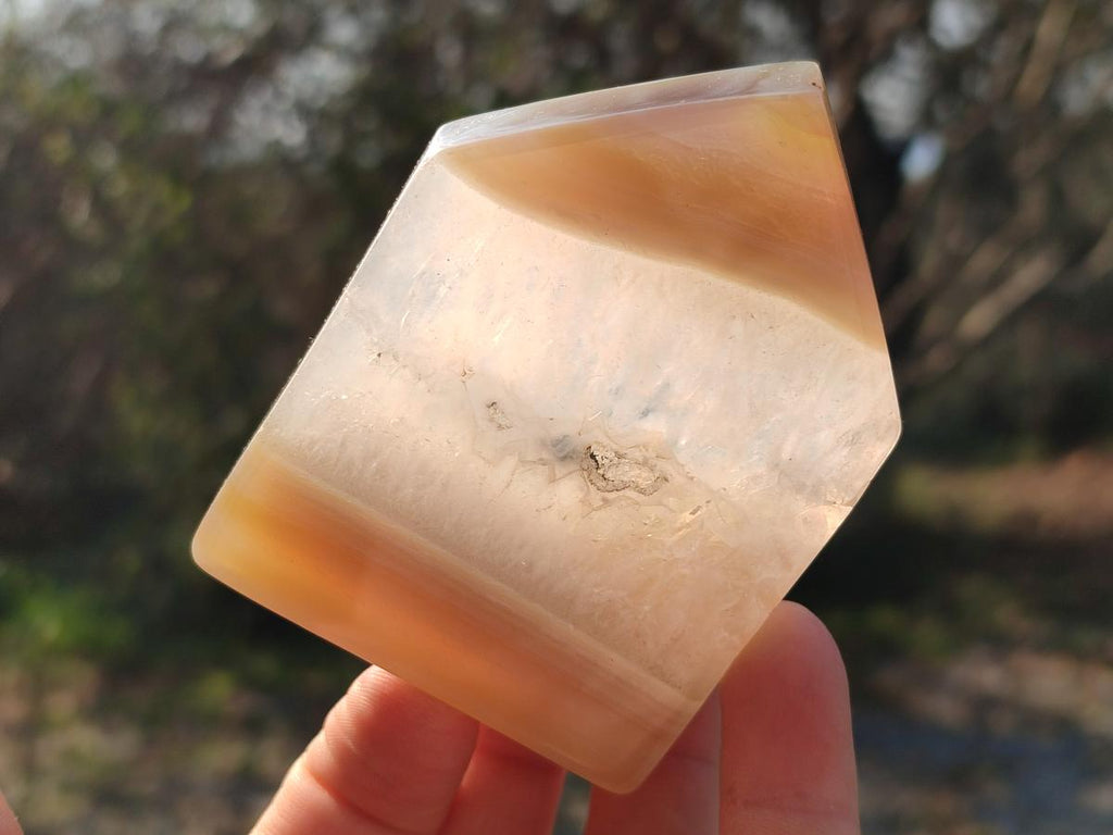 Polished and Natural Banded Agate House Shaped Slices x 6 From Madagascar - Toprock Gemstones and Minerals 