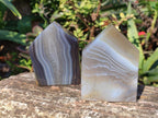Polished and Natural Banded Agate House Shaped Slices x 6 From Madagascar - Toprock Gemstones and Minerals 