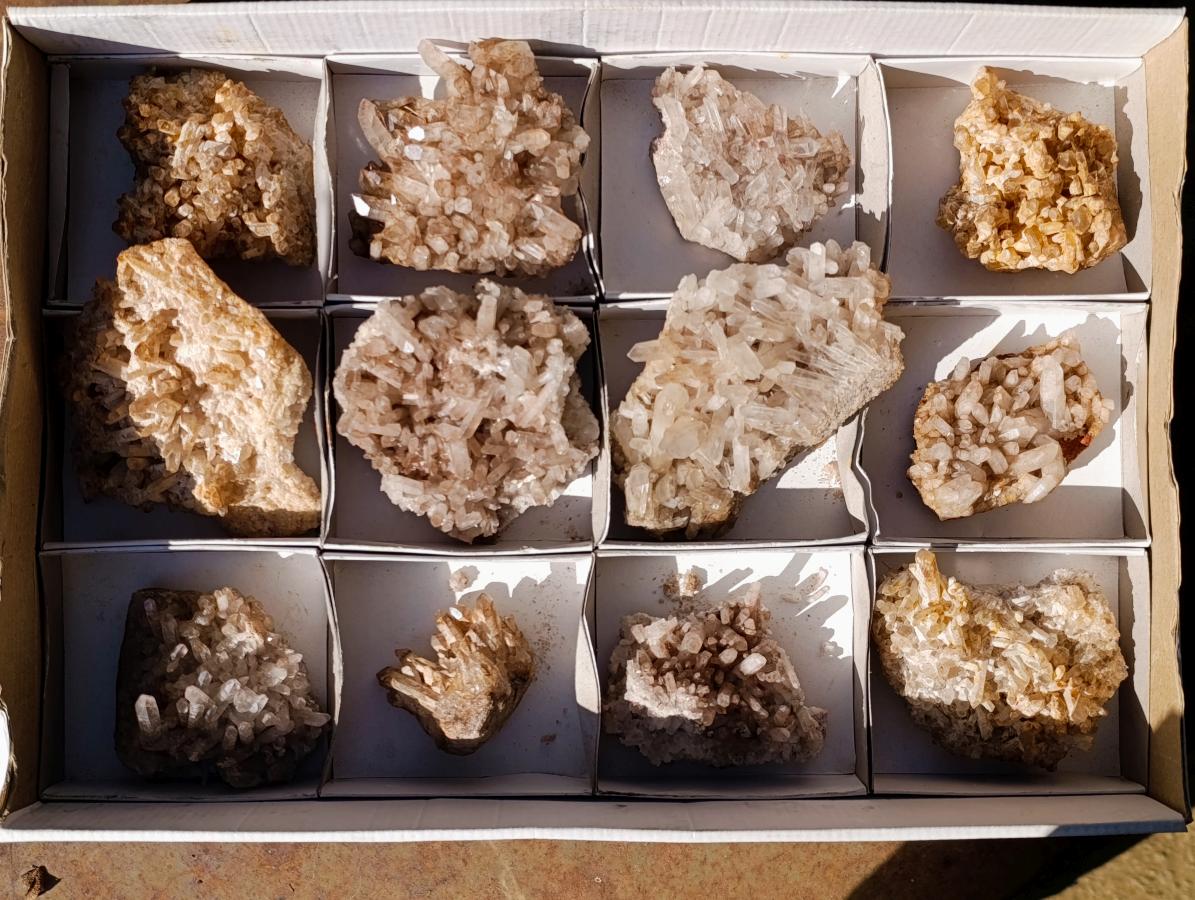 Natural Malagasy Quartz Clusters x 12 From Madagascar - Toprock Gemstones and Minerals 
