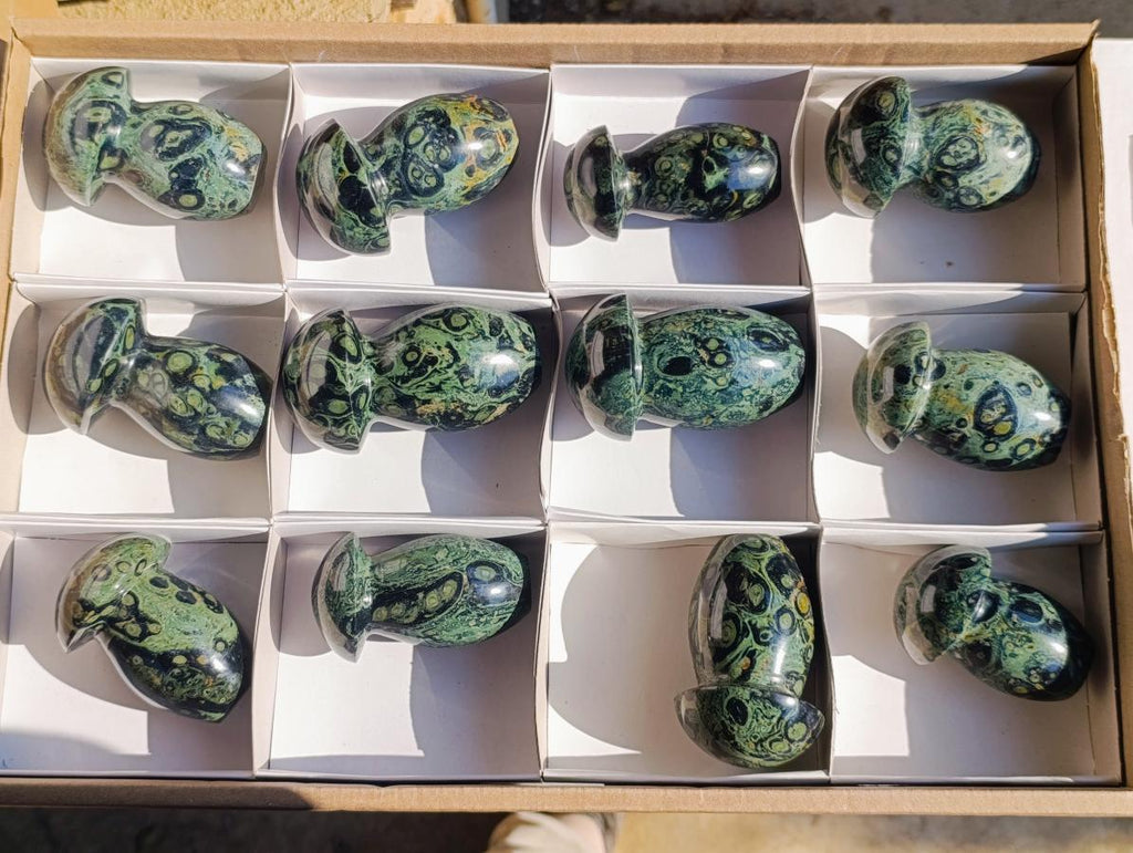 Polished Large Stromatolite "Kambamba Jasper" Mushrooms x 12 From Katsepy, Madagascar - Toprock Gemstones and Minerals 