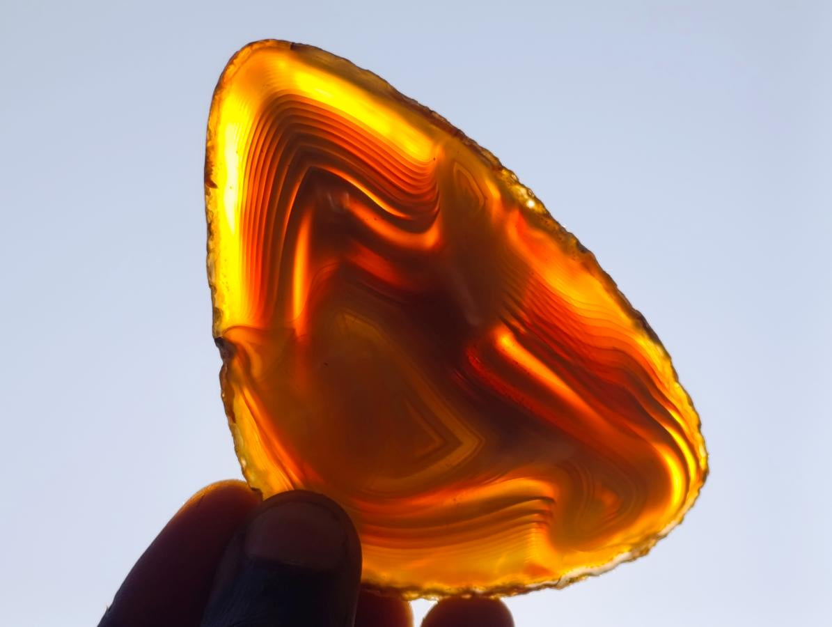 Polished and Natural Banded Agate Slices with Natural Edging x 6 From Madagascar - Toprock Gemstones and Minerals 
