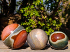 Polished Polychrome Jasper Spheres x 3 From Androka, Madagascar - Toprock Gemstones and Minerals 