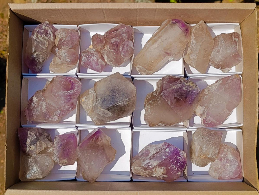 Natural Amethyst Crystals x 18 From Madagascar - Toprock Gemstones and Minerals 