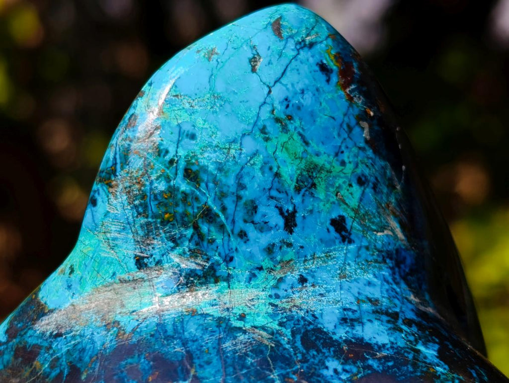 Polished Shattuckite Free Forms with Malachite, Azurite and Chrysocolla x 4 From Kaokoveld, Namibia - Toprock Gemstones and Minerals 