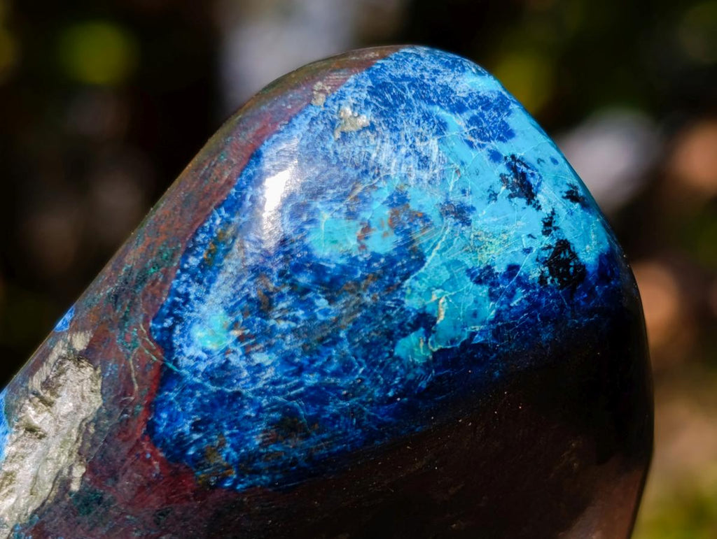 Polished Shattuckite Free Forms with Malachite, Azurite and Chrysocolla x 4 From Kaokoveld, Namibia - Toprock Gemstones and Minerals 