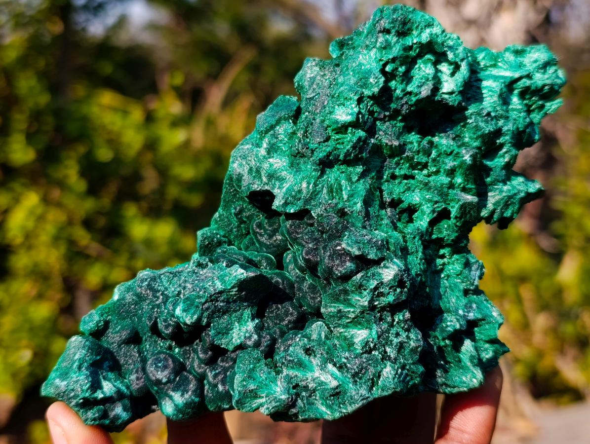 Natural Silky Malachite Specimens x 2 From Kasompe, Congo - Toprock Gemstones and Minerals 