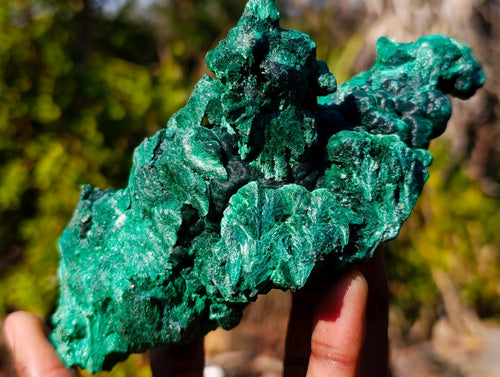 Natural Silky Malachite Specimens x 2 From Kasompe, Congo - Toprock Gemstones and Minerals 