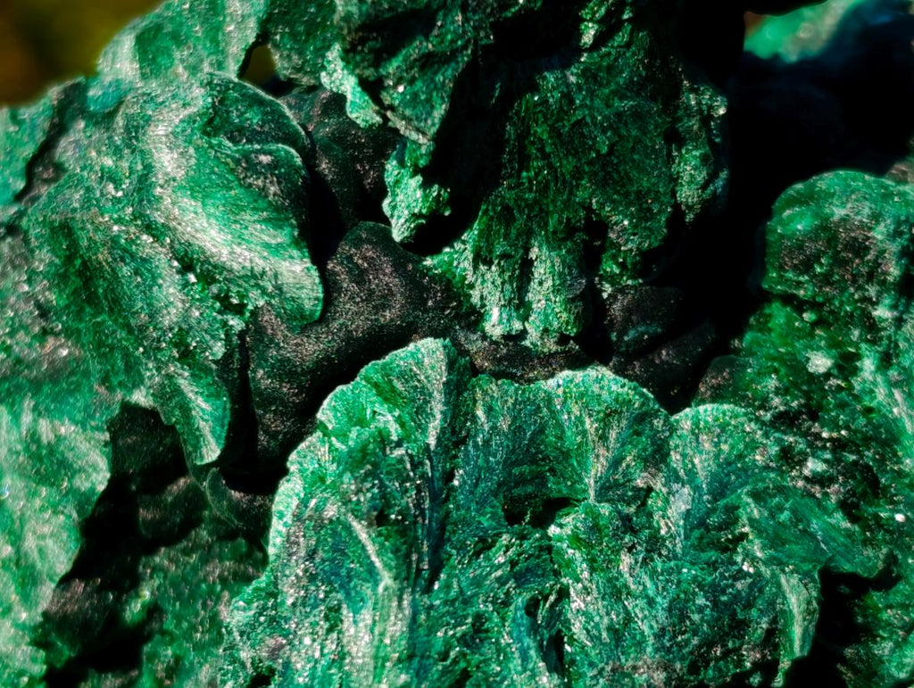 Natural Silky Malachite Specimens x 2 From Kasompe, Congo - Toprock Gemstones and Minerals 