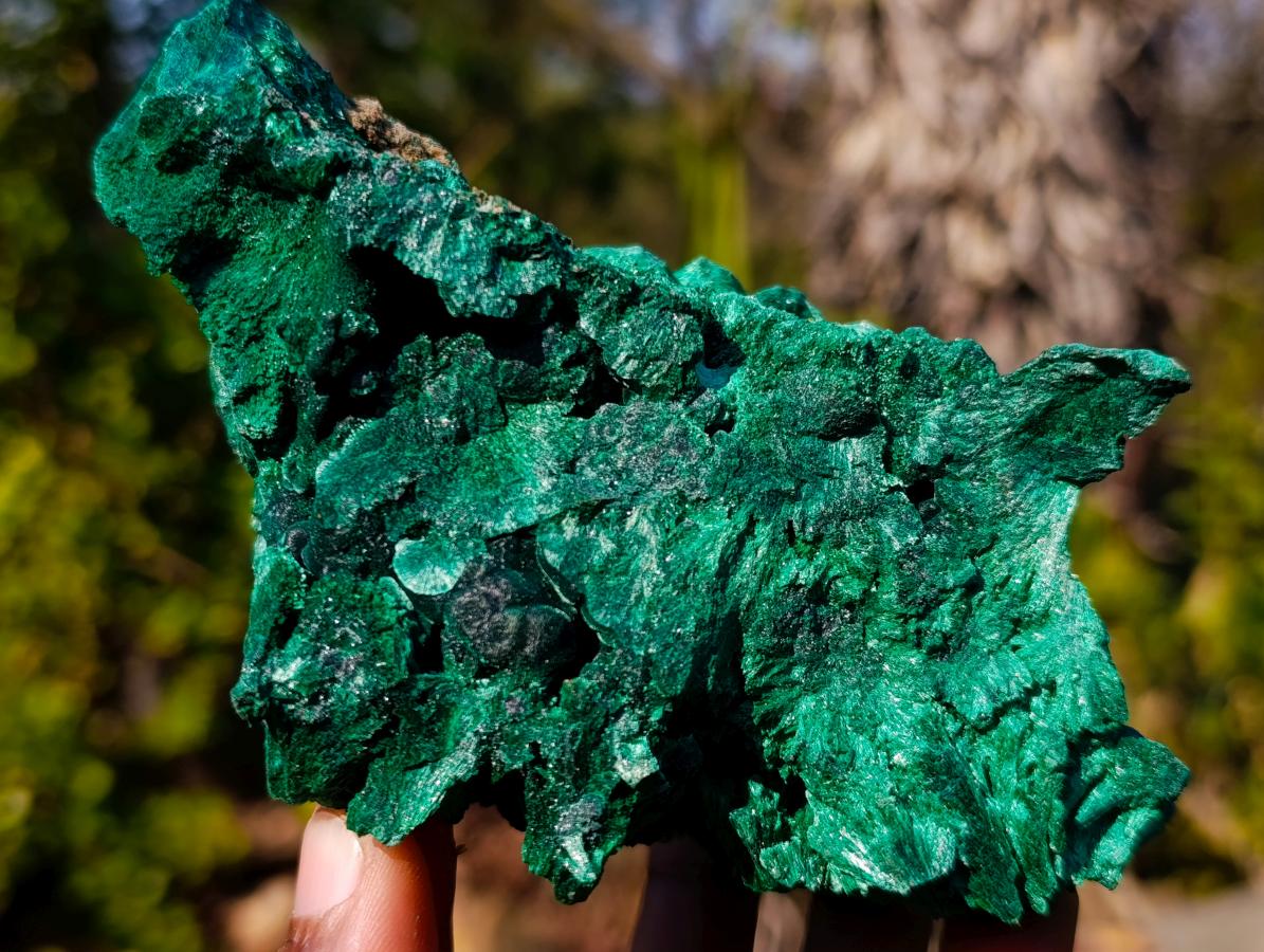 Natural Silky Malachite Specimens x 2 From Kasompe, Congo - Toprock Gemstones and Minerals 