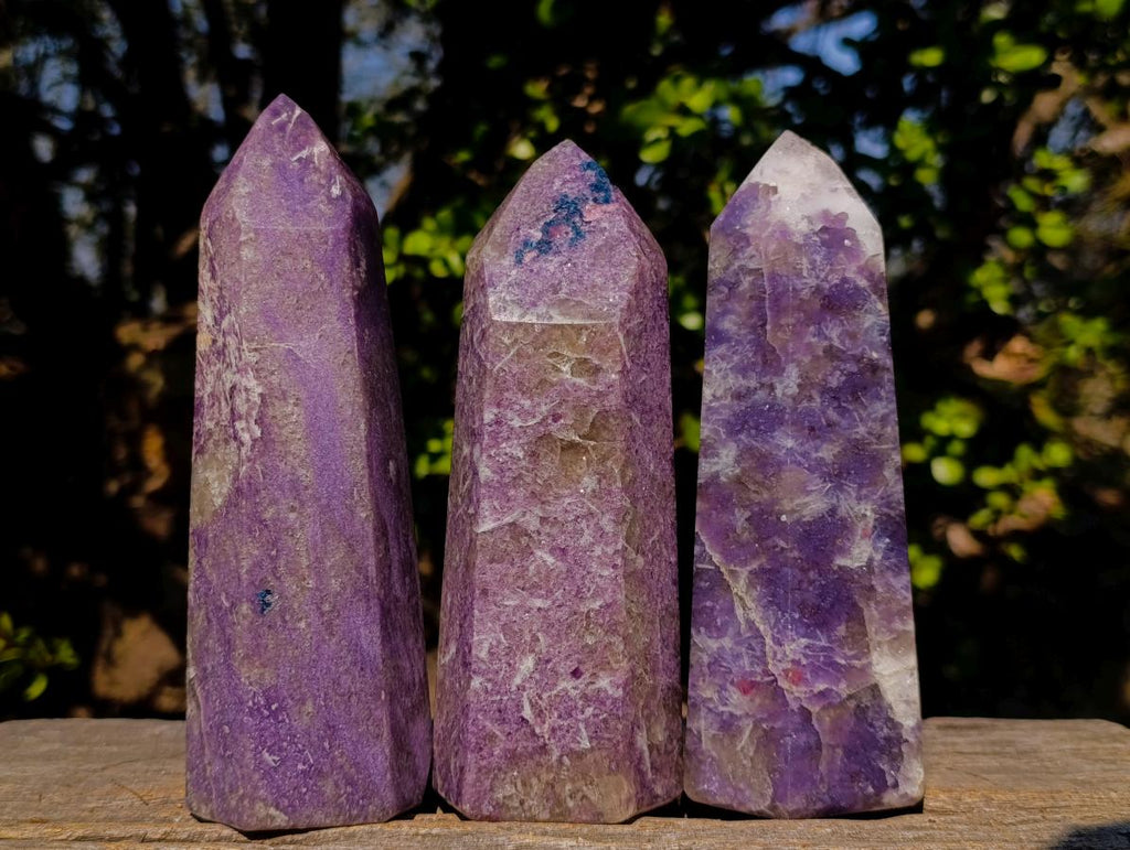 Polished Lepidolite Display Crystals x 3 From Ambatondrazaka, Madagascar - Toprock Gemstones and Minerals 