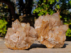 Natural Cascading White Phantom Smokey Luena Quartz Clusters x 4 From Luena, Congo - Toprock Gemstones and Minerals 