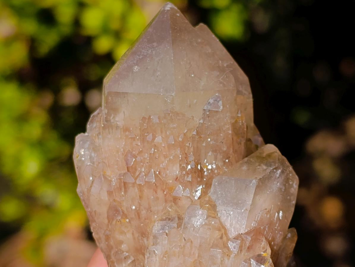 Natural Cascading White Phantom Smokey Luena Quartz Clusters x 4 From Luena, Congo - Toprock Gemstones and Minerals 