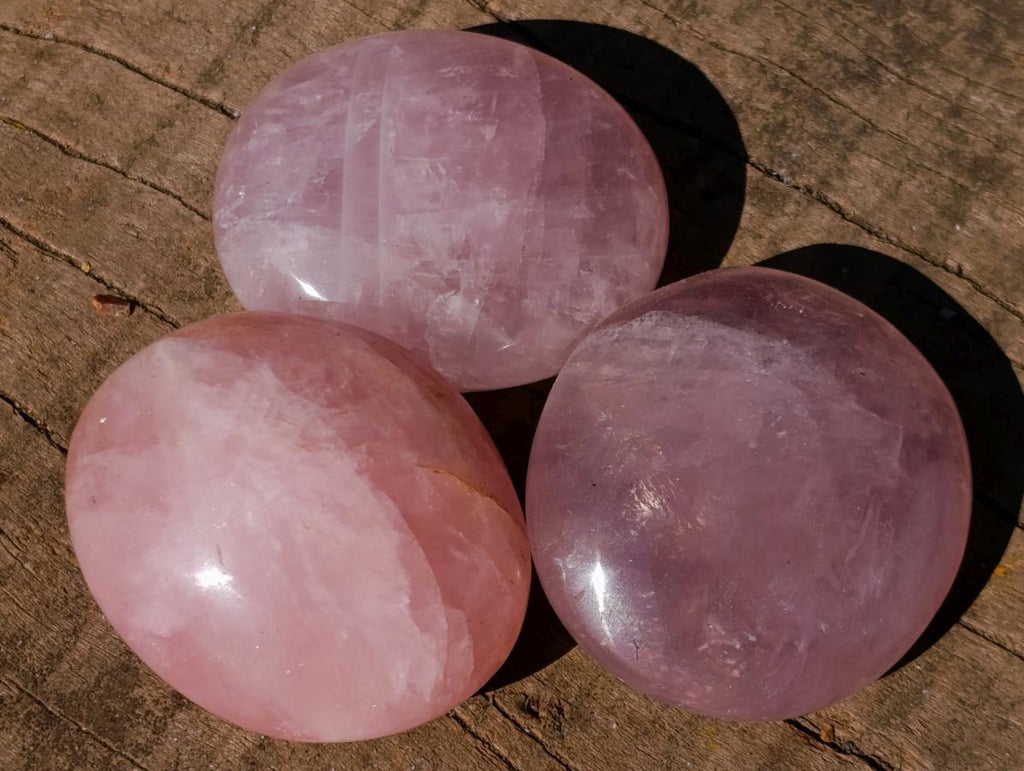 Polished Gemmy Rose Quartz Palm Stones x 20 From Madagascar - Toprock Gemstones and Minerals 