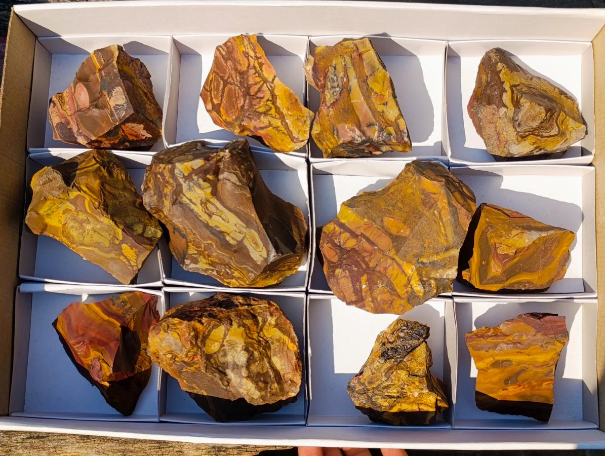Natural Nguni Jasper Cobbed Specimens x 12 From Northern Cape, South Africa - Toprock Gemstones and Minerals 