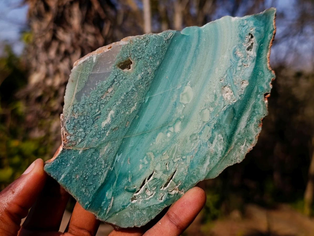 Polished One Side Mtorolite Chrysoprase Slices x 6 From Mutorashanga, Zimbabwe - Toprock Gemstones and Minerals 