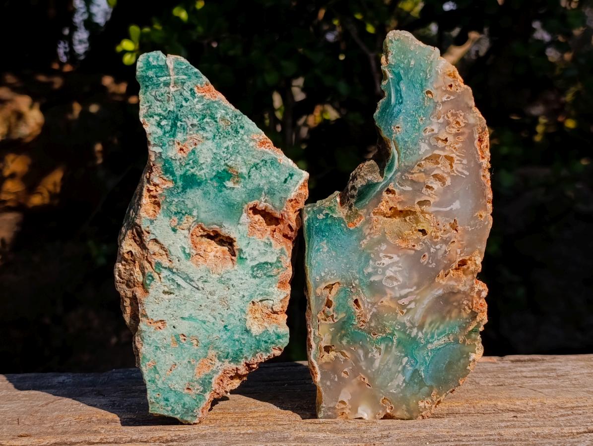 Polished One Side Mtorolite Chrysoprase Slices x 6 From Mutorashanga, Zimbabwe - Toprock Gemstones and Minerals 