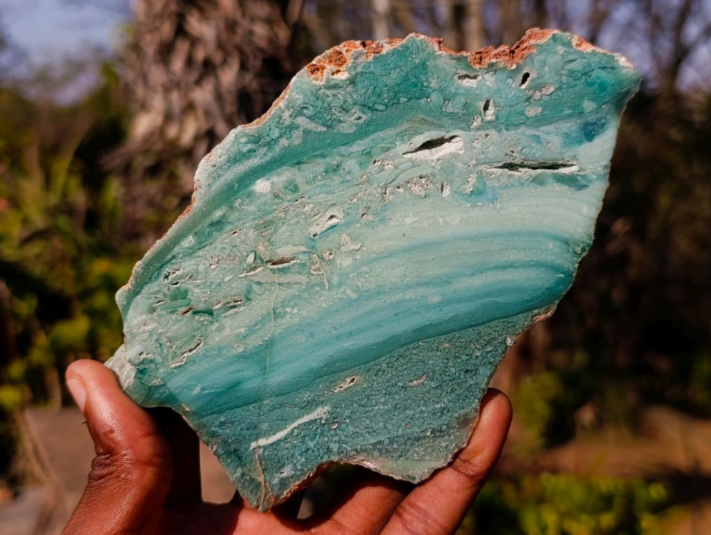 Polished One Side Mtorolite Chrysoprase Slices x 6 From Mutorashanga, Zimbabwe - Toprock Gemstones and Minerals 