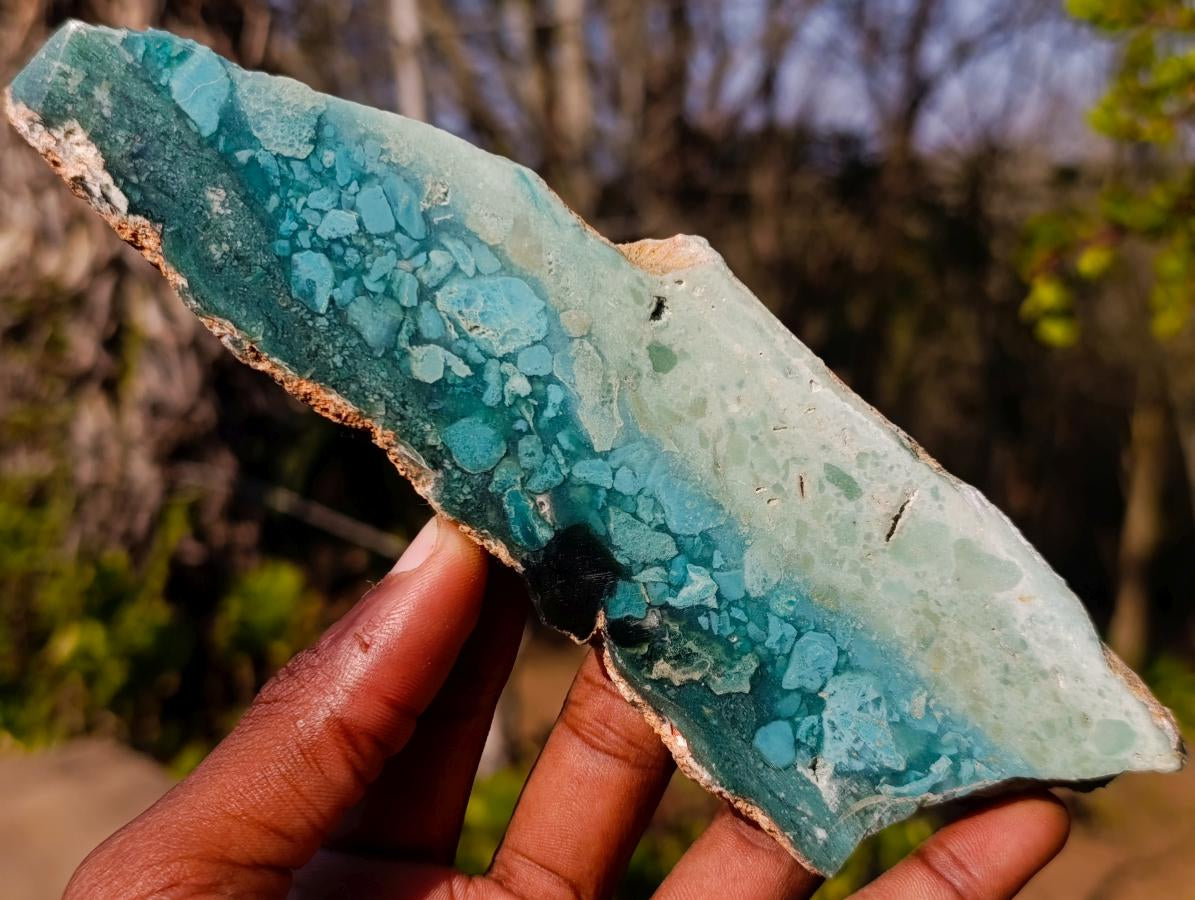 Polished One Side Mtorolite Chrysoprase Slices x 6 From Mutorashanga, Zimbabwe - Toprock Gemstones and Minerals 