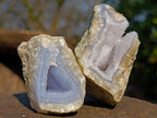 Natural Small Blue Lace Agate Geode Specimens x 35 From Nsanje, Malawi - Toprock Gemstones and Minerals 