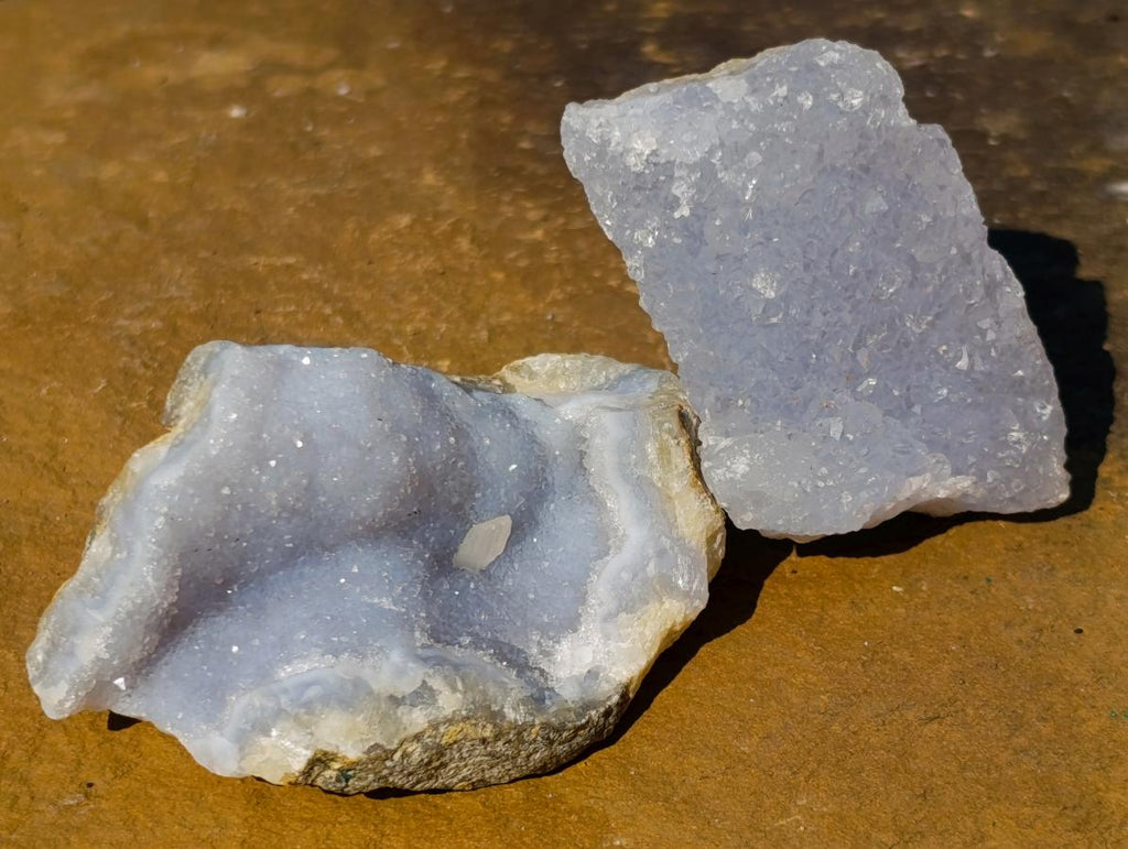 Natural Small Blue Lace Agate Geode Specimens x 35 From Nsanje, Malawi - Toprock Gemstones and Minerals 