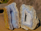 Natural Small Blue Lace Agate Geode Specimens x 35 From Nsanje, Malawi - Toprock Gemstones and Minerals 