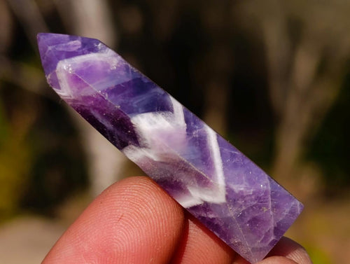 Polished Chevron Amethyst Jewellery Crystals x 24 From Zambia - Toprock Gemstones and Minerals 