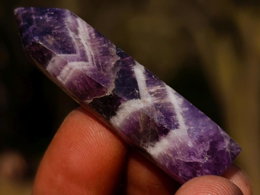 Polished Chevron Amethyst Jewellery Crystals x 24 From Zambia - Toprock Gemstones and Minerals 