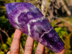 Polished Chevron Amethyst Display Crystals x 2 From Zambia - Toprock Gemstones and Minerals 
