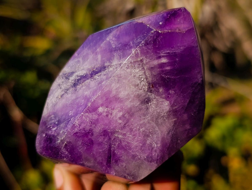 Polished Chevron Amethyst Display Crystals x 2 From Zambia - Toprock Gemstones and Minerals 