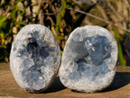 Natural Blue Celestite Geode Specimens x 3 From Sakoany, Madagascar - Toprock Gemstones and Minerals 