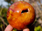 Polished and Natural Carnelian Agate Gemstone Spheres x 6 From Madagascar - Toprock Gemstones and Minerals 