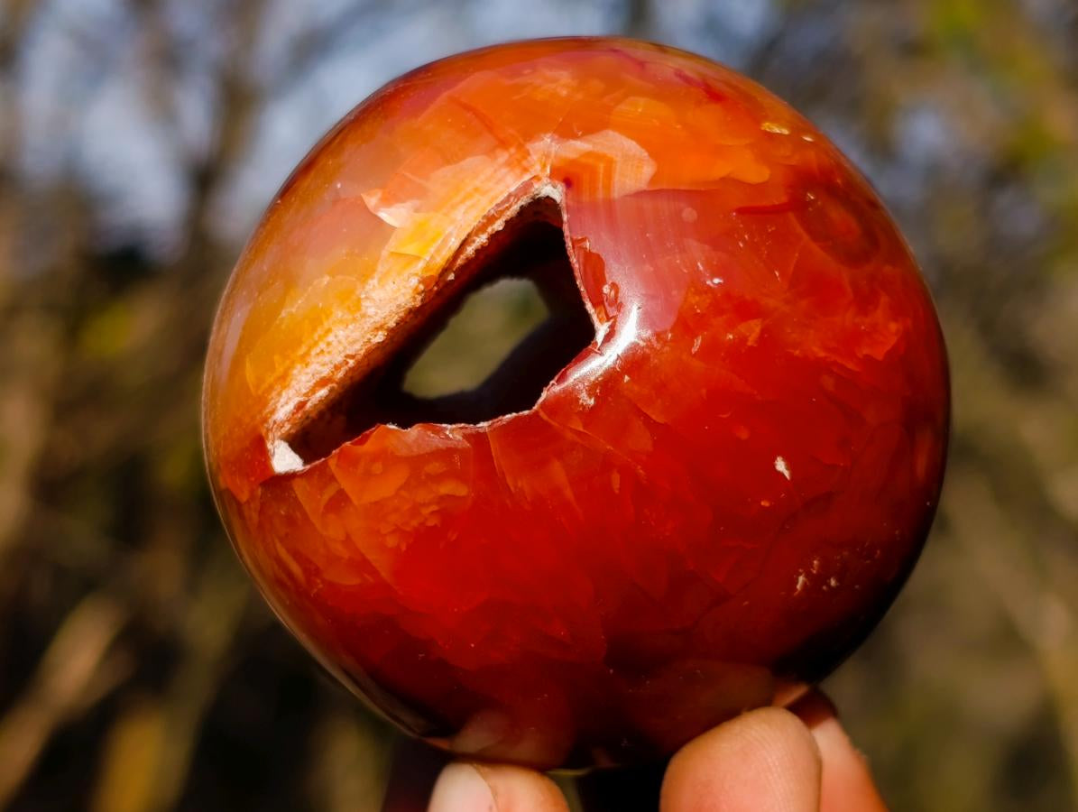 Polished and Natural Carnelian Agate Gemstone Spheres x 6 From Madagascar - Toprock Gemstones and Minerals 