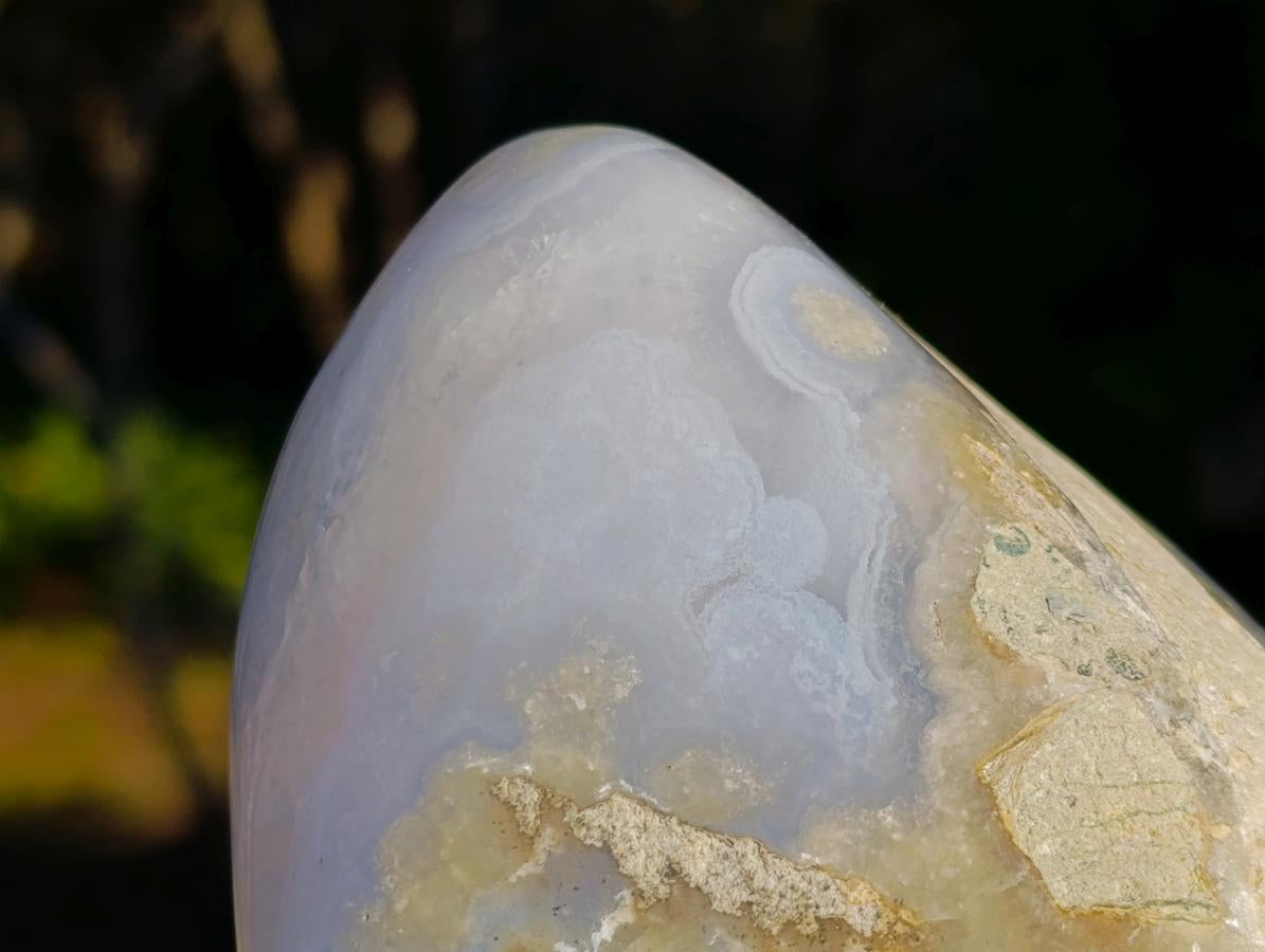 Polished Large Blue Lace Agate Standing Display Piece x 1 From Nsanje, Malawi - Toprock Gemstones and Minerals 