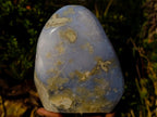 Polished Large Blue Lace Agate Standing Display Piece x 1 From Nsanje, Malawi - Toprock Gemstones and Minerals 
