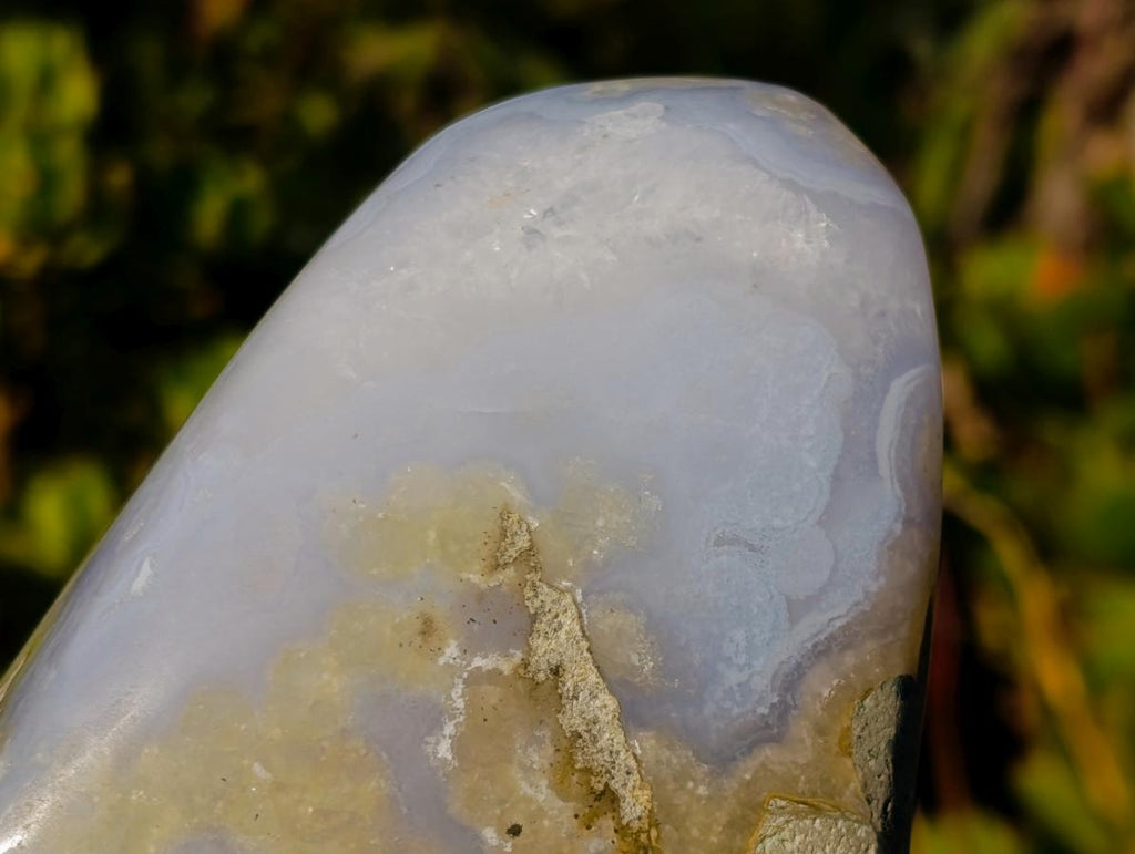 Polished Large Blue Lace Agate Standing Display Piece x 1 From Nsanje, Malawi - Toprock Gemstones and Minerals 