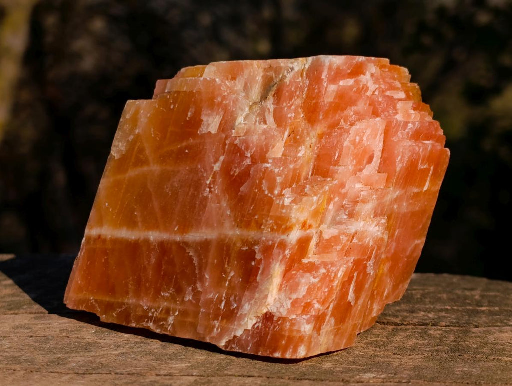 Natural Rhombohedral Sunset Orange Calcite Specimens x 3 From Spitzkop, Namibia - Toprock Gemstones and Minerals 