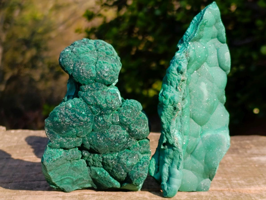 Natural Botryoidal Malachite Specimens x 4 From Congo - Toprock Gemstones and Minerals 