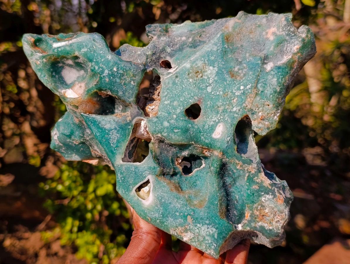 Polished One Side XL Mtorolite Chrysoprase Plates x 2 From Mutorashanga, Zimbabwe - Toprock Gemstones and Minerals 